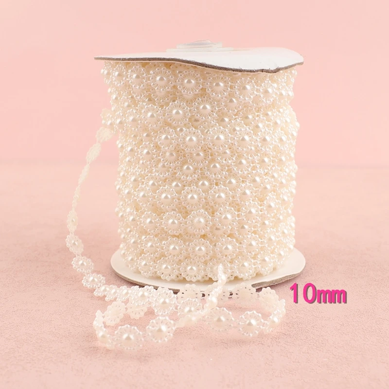 Vintage Clothing Accessories ABS Imitation Pearl String Thread Pearl Chain Bride Pearl Holding Flower DIY Jewelry Accessories