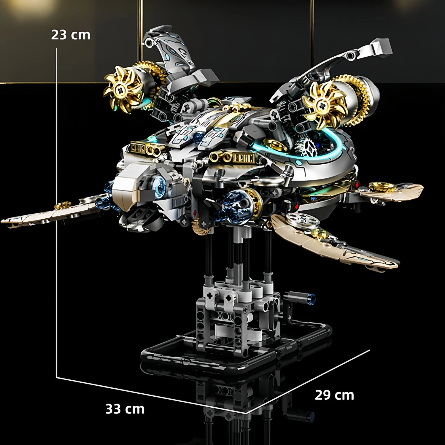 Bloques de construcción de tortuga marina mecánica MOC, 1277 Uds., potencia del Motor, montaje del océano, juego de bloques de construcción, regalos de cumpleaños y Navidad