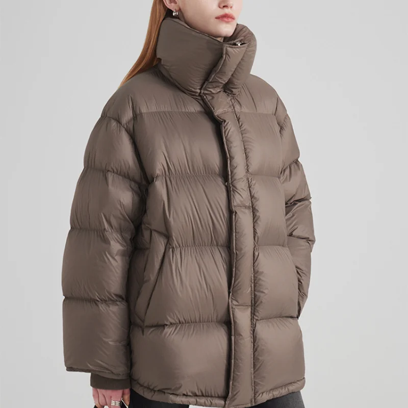 Winter New Puffer Coats Women\'s Down Parker Korean Simple Fashion High-end Down Jacket Thick Loose Warm Snow Female Outerwears