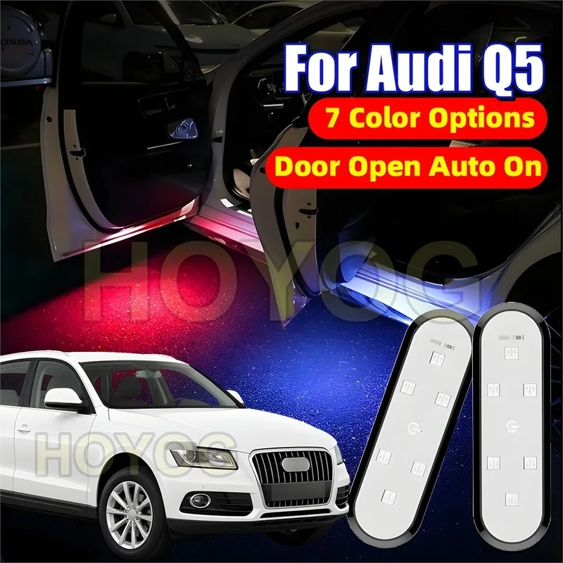 Fit for Audi Q5 2008-2017 USB Rechargeable LED Car Door Courtesy Light featuring a Magnetic Sensor