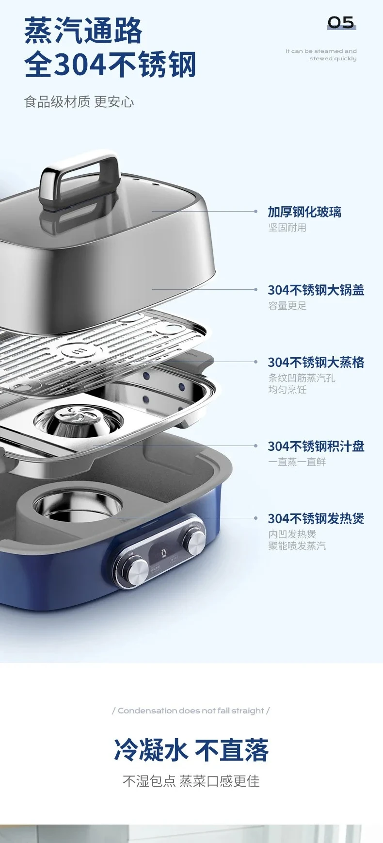 Speed appointment Timed electric steamer Steam pot Water-proof steaming saucepan Electric cooking pot MR1168