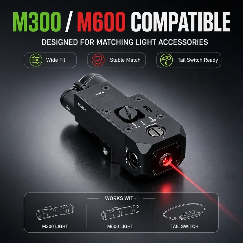 Lightweight Nylon Alloy Position Indicator Battery Container Kit For M300 M600 Flashlight Remote Control Line