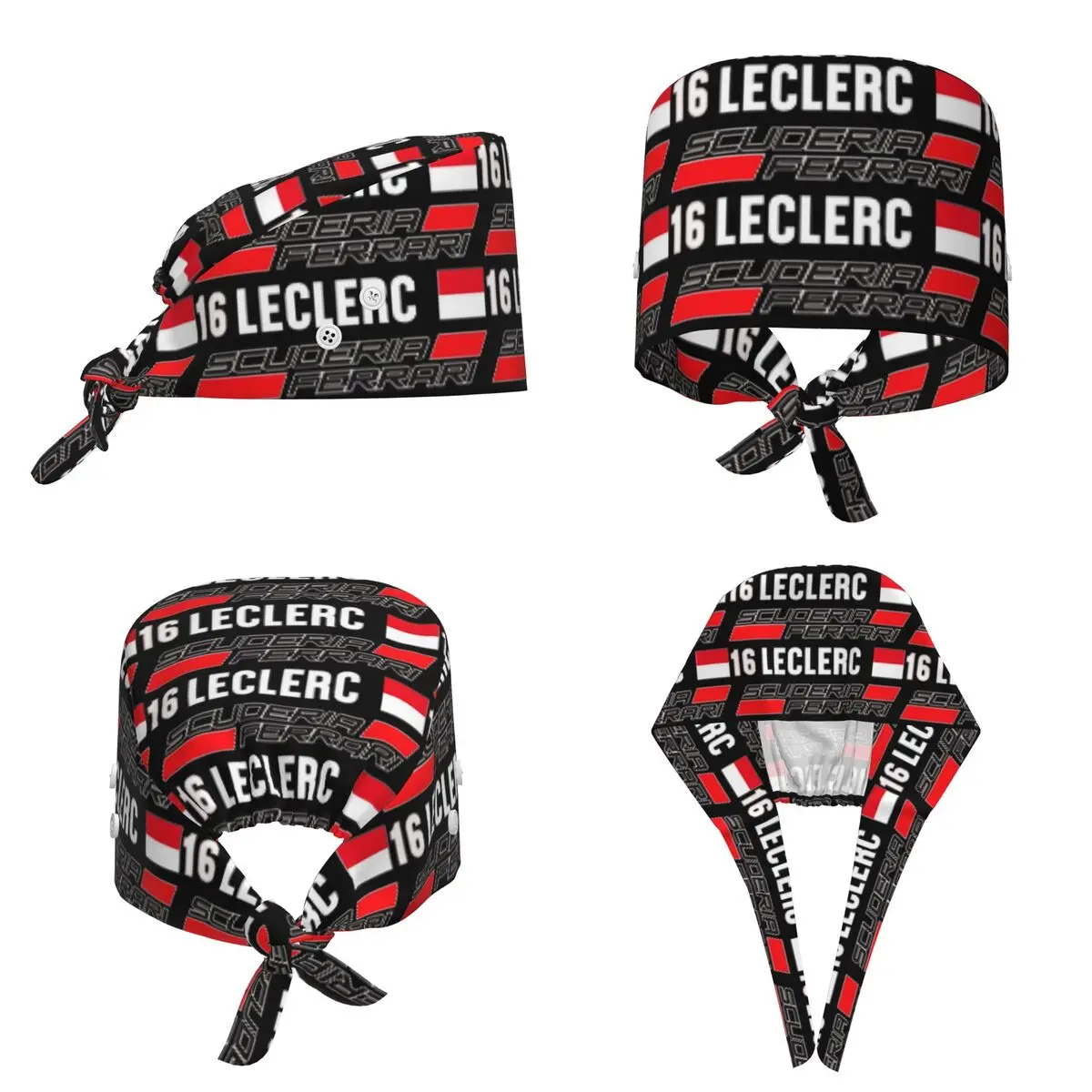 Charles Leclerc 16 Racing Car Scrub Hat Doctor Working Surgical Cap Men Women Adjustable Nursing Caps for Dentist