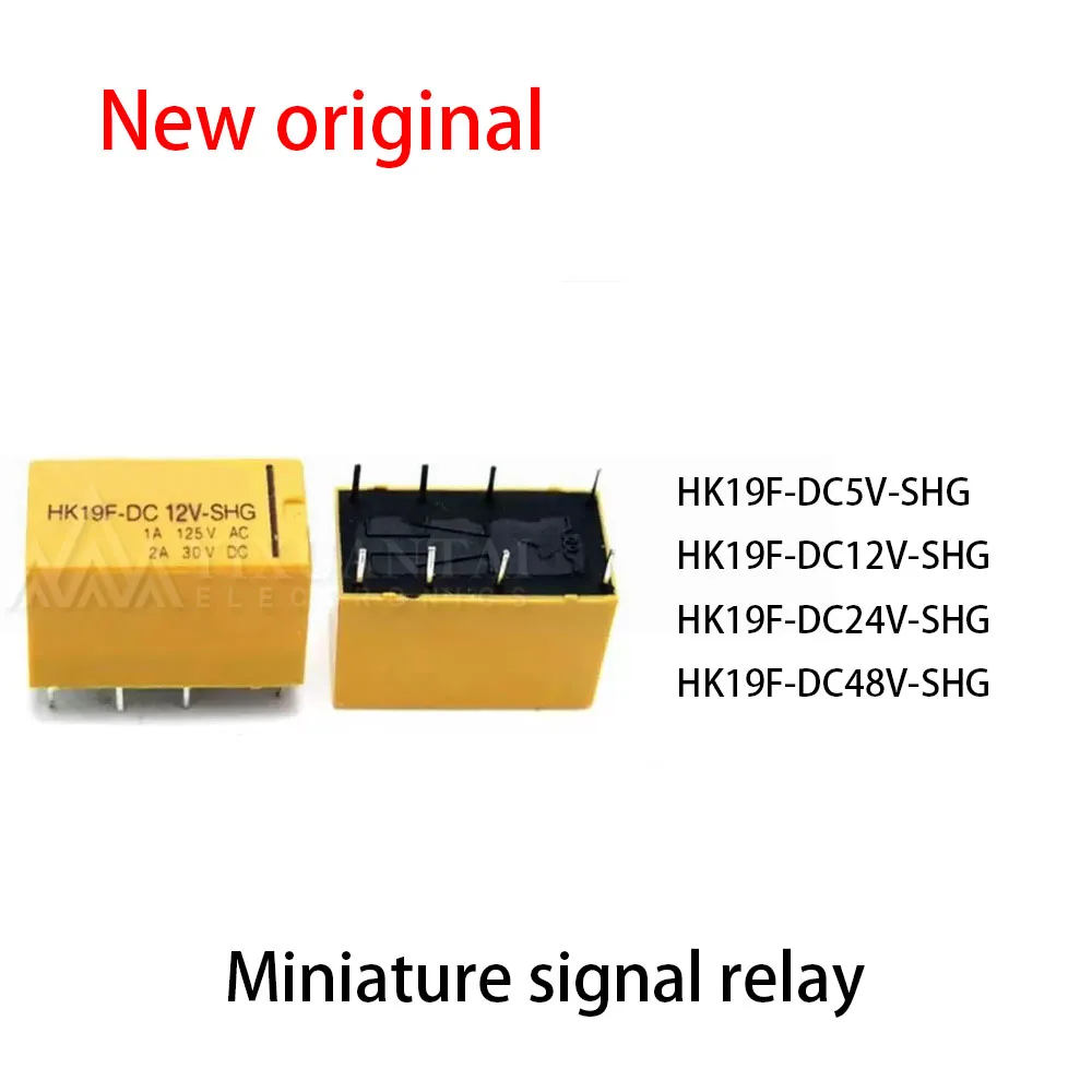 (10pcs) 100% New relay HK19F-DC5V-SHG HK19F-DC12V-SHG HK19F-DC24V-SHG HK19F-DC48V-SHG Miniature signal relay