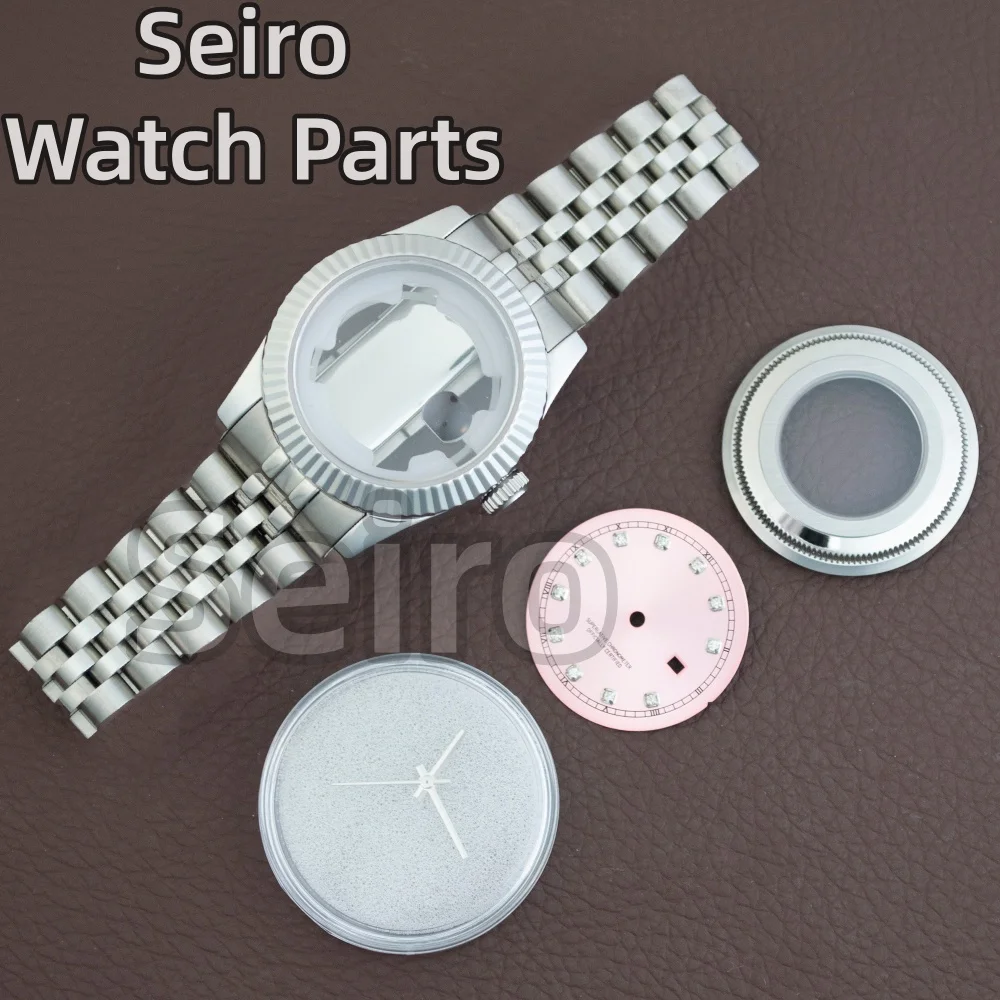 

33MM Lady's NH05 NH06 Silver Watch Case Strap Dial Hands for Datejust NH05 Automatic Waterproof Watch Modified Accessorie Parts