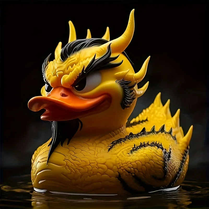 2024 Duck Statue Gothic Sculpture Punk Animal Figurine Resin Desk Decoration Collectible Figurines Satan Duck Tabletop Ornaments