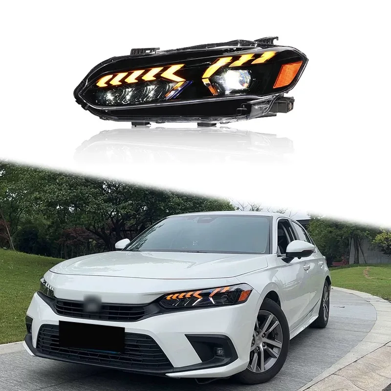 DK Motion Gemodificeerde Auto Koplamp Led Koplamp Montage Voorlamp Voor Honda Civic Sedan 11e Gen 2022 2023 2024
