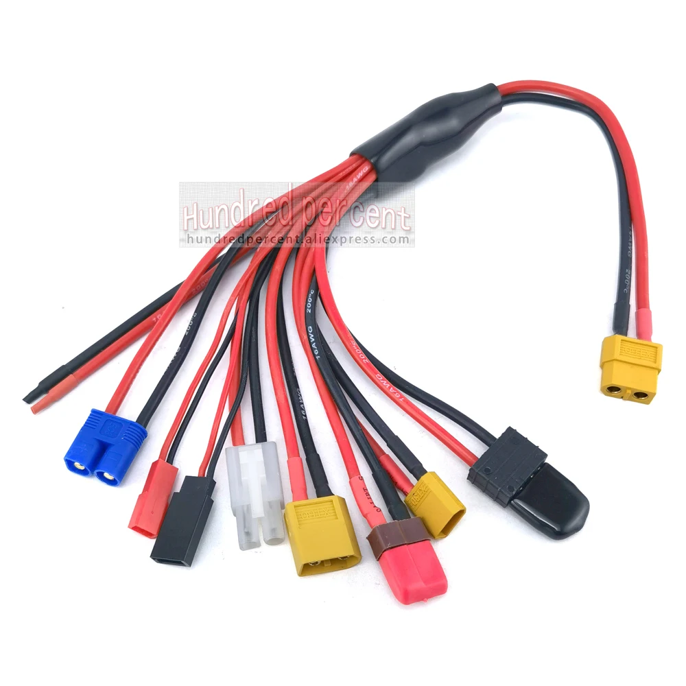 XT60 1-9 Multiple plugs Conversion cable converter Terminal T EC3 XT30 JST TRX FUTABA TAMIYA Increase Plug Charger Accessory