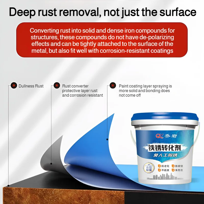 Rust Converter Rust Remover No Sanding Required Water-Based Metal Primer Corrosion Protection Spray Paint Eco-Friendly Quick-Dry