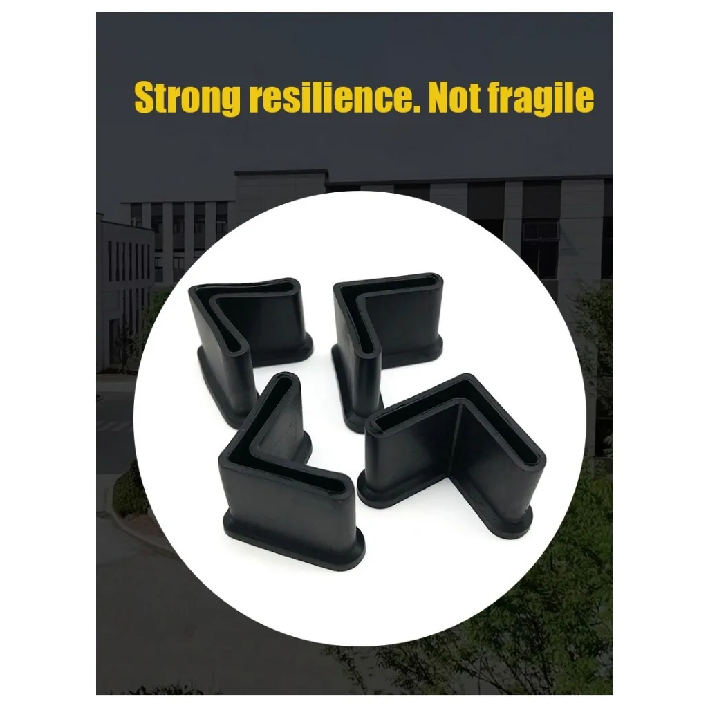 4pcs L-shaped Rubber Foot Cover Triangle Angle Iron Foot Pad Non-Slip Shelf Table Chair Furniture Feet Leg Pad Floor Protector