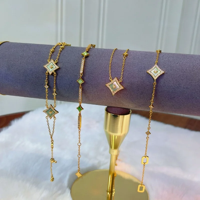 

Original Diamond Design Crystal Shell Stone Bracelet for Women Fashion Stainless Steel Bracelet Luxury Jewelry Accessories Gift