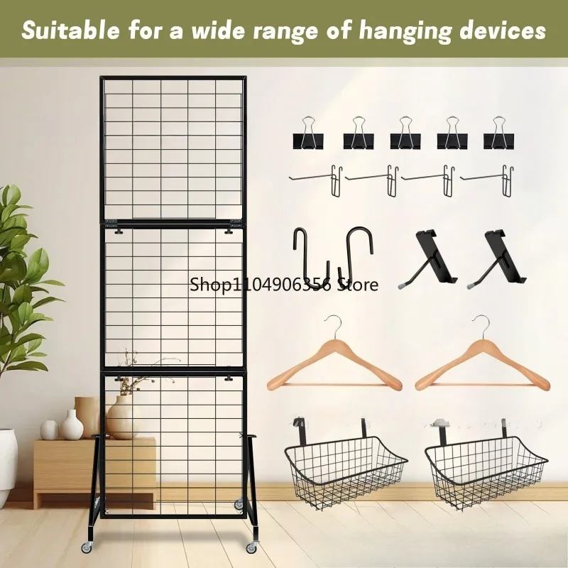 

Красивая кованая сетчатая подставка-витрина от пола до потолка, многофункциональная бытовая полка для хранения на колесиках