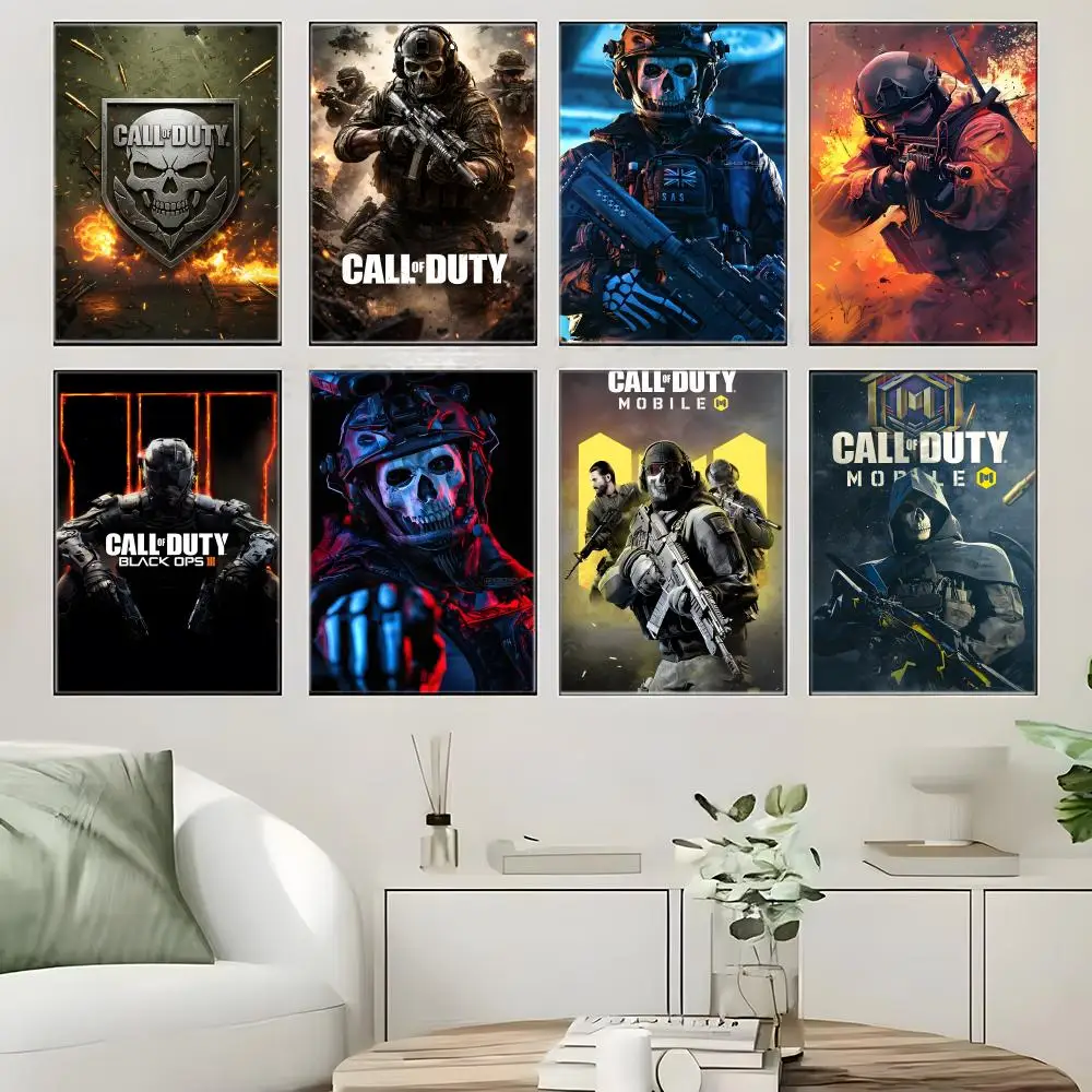 FPS Game C-Call of D-Duty Poster  Self-adhesive Art Waterproof Paper Sticker Coffee House Bar Room Wall Decor