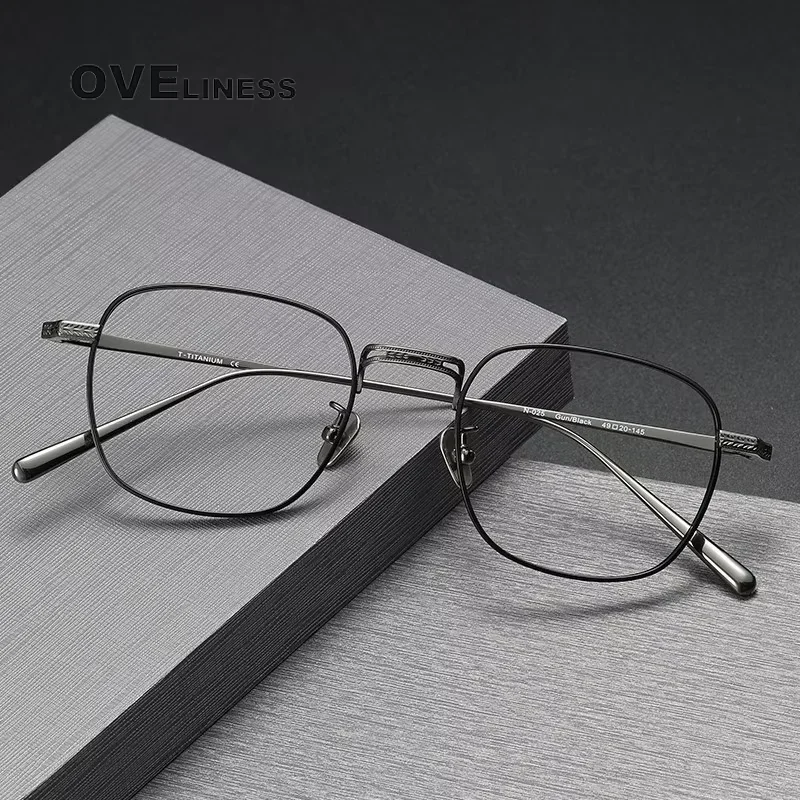 

Pure Titanium Glasses Frame Men Women Vintage Square Eyeglasses frames male Retro full Eyewear spectacles