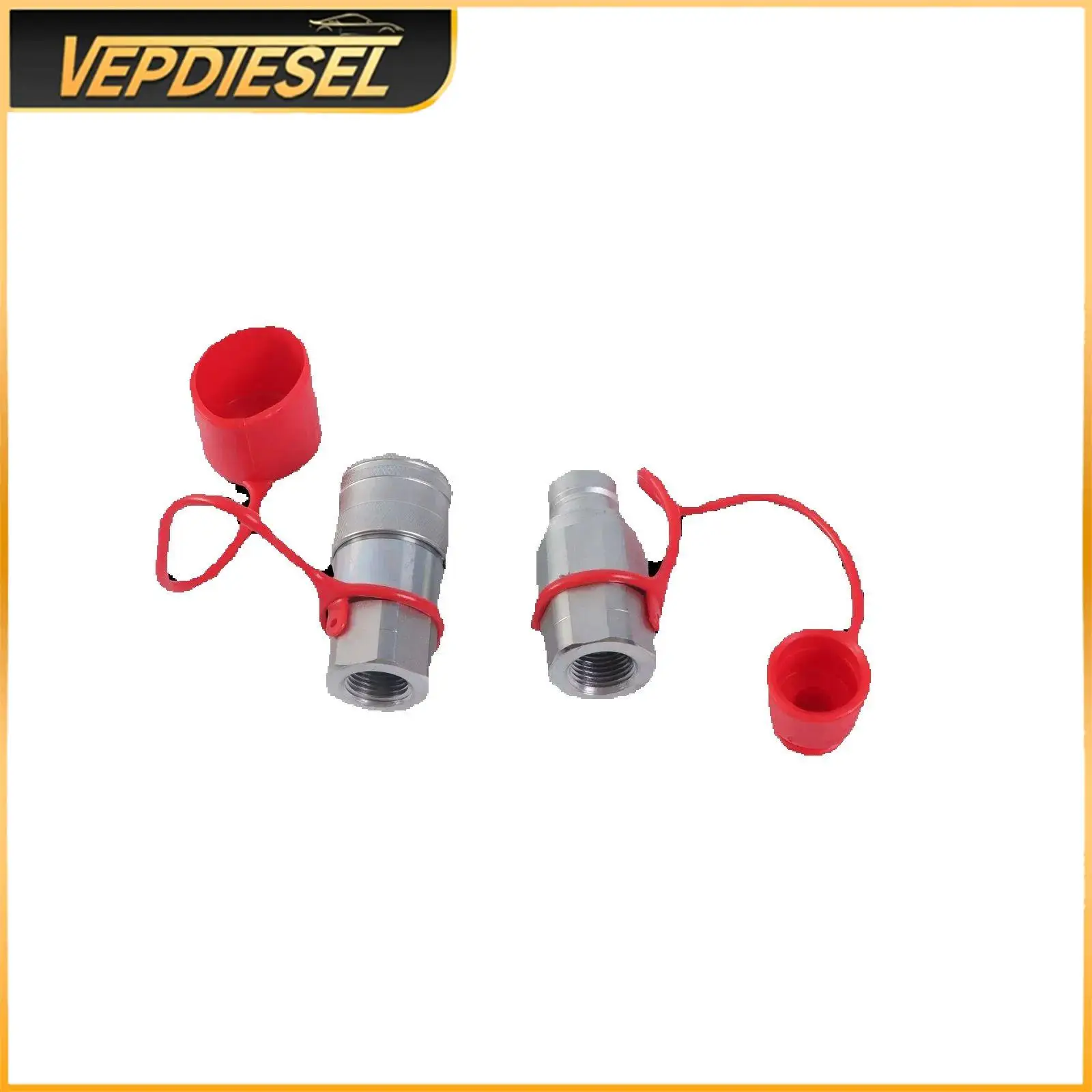 F10100 Flat Face Hydraulic Quick Coupler Set for Skid Steers Bobcat 1/2 NPT Thread 50 Series Style