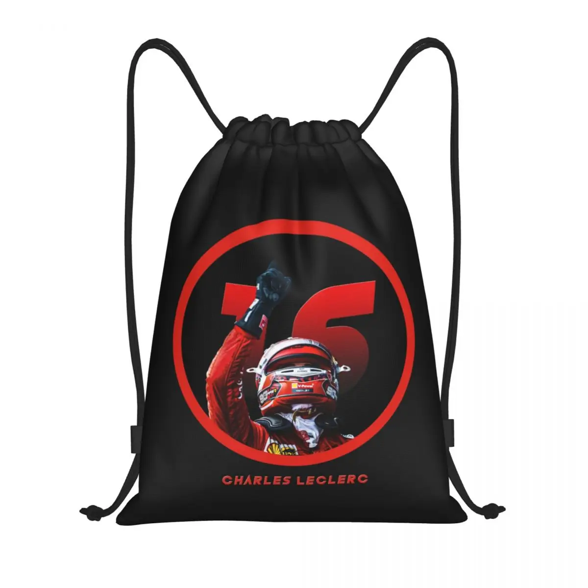 Custom Charles Leclerc Motorsports Racing Drawstring Bag Men Women Lightweight Sports Gym Storage Backpack