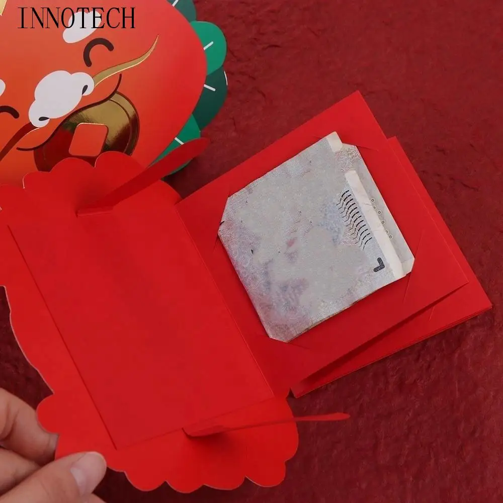 

DIY Card Packing Chinese Folding Red Envelope 2024 Chinese Dragon Year Chinese New Year Decorations Folding Lucky Money Pocket