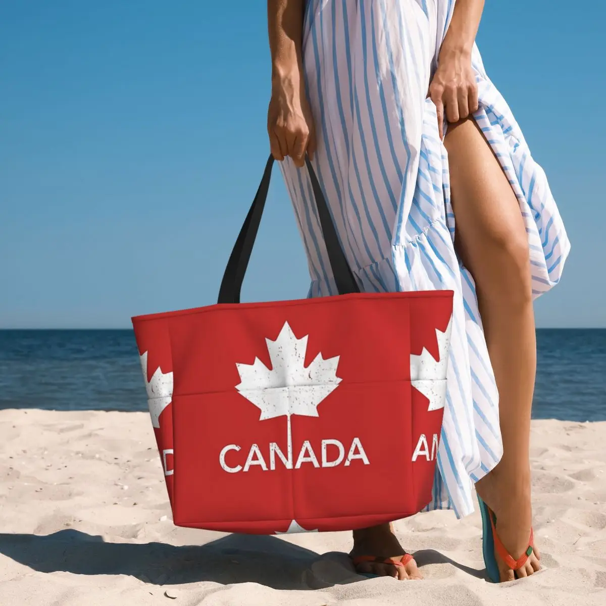 

Canada Flag National Culture Beach Tote Bag Sport Gym Yoga Duffle Large Tote Bag Women Travel Bag Fitness bag