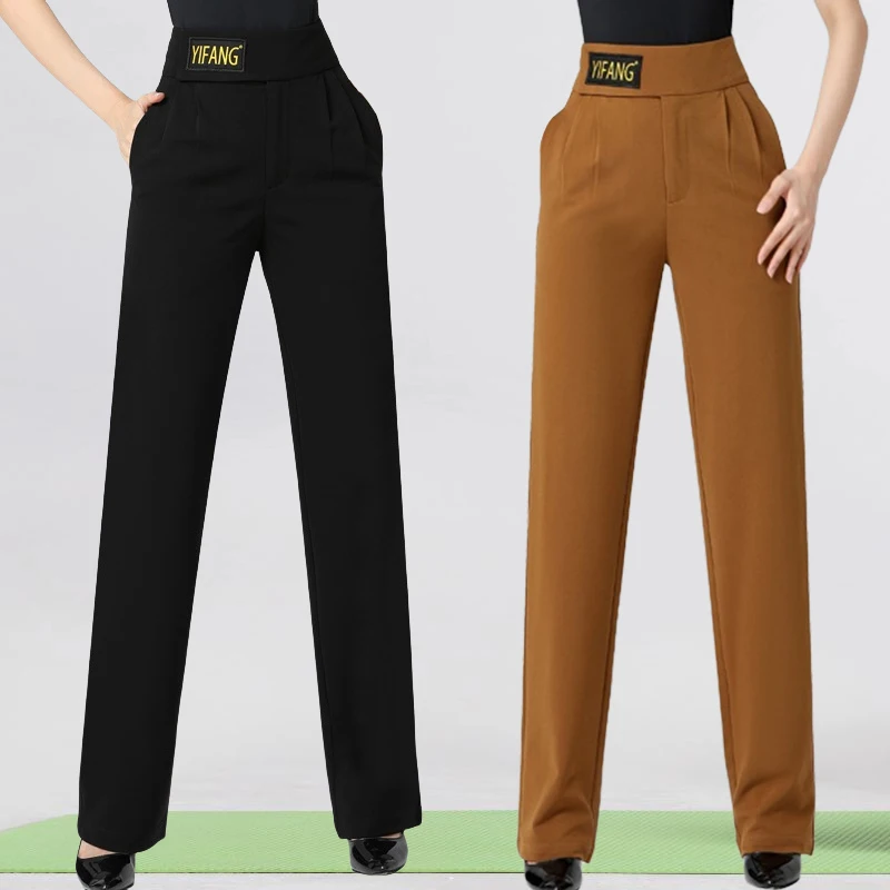high-waist-latin-dance-pants-women's-modern-friendship-square-dance-small-pants-long-trousers-practice-jumping-dance-pants