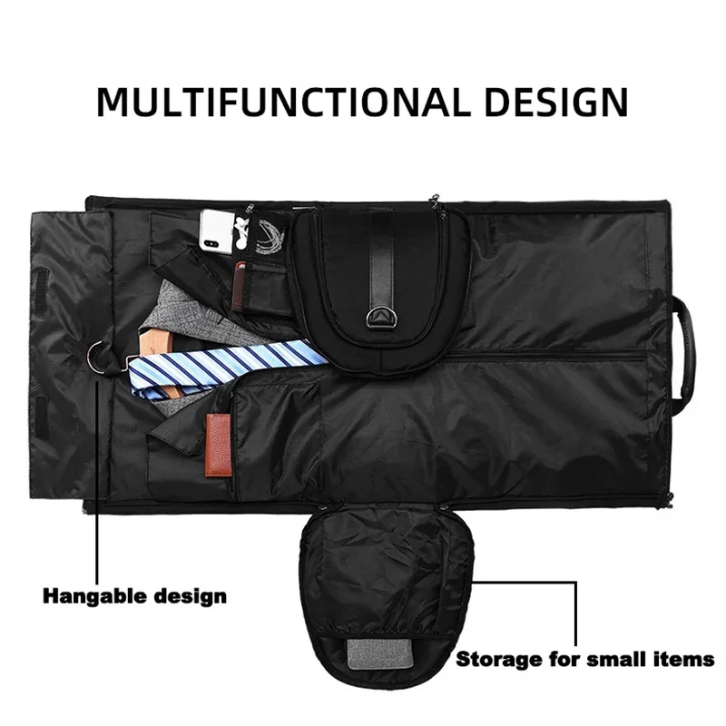 Buylor Men Suit Storage Travel Bag Large Capacity Garment Bag With Shoe Pouch Carry On Tote Handbag Folding Business Travel Bags