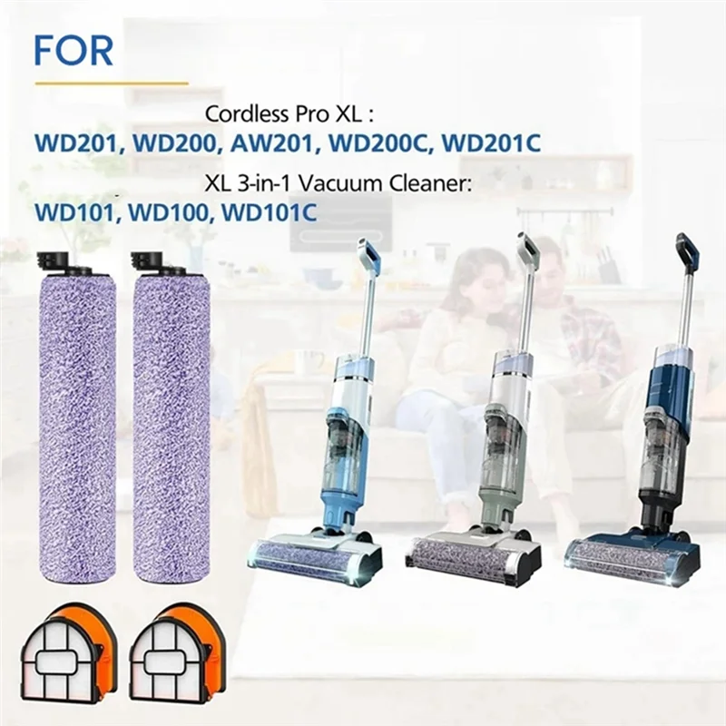 A97G adapté pour Shark WD201 WD201C WD100 3 en 1 aspirateur rouleau brosse filtre accessoires