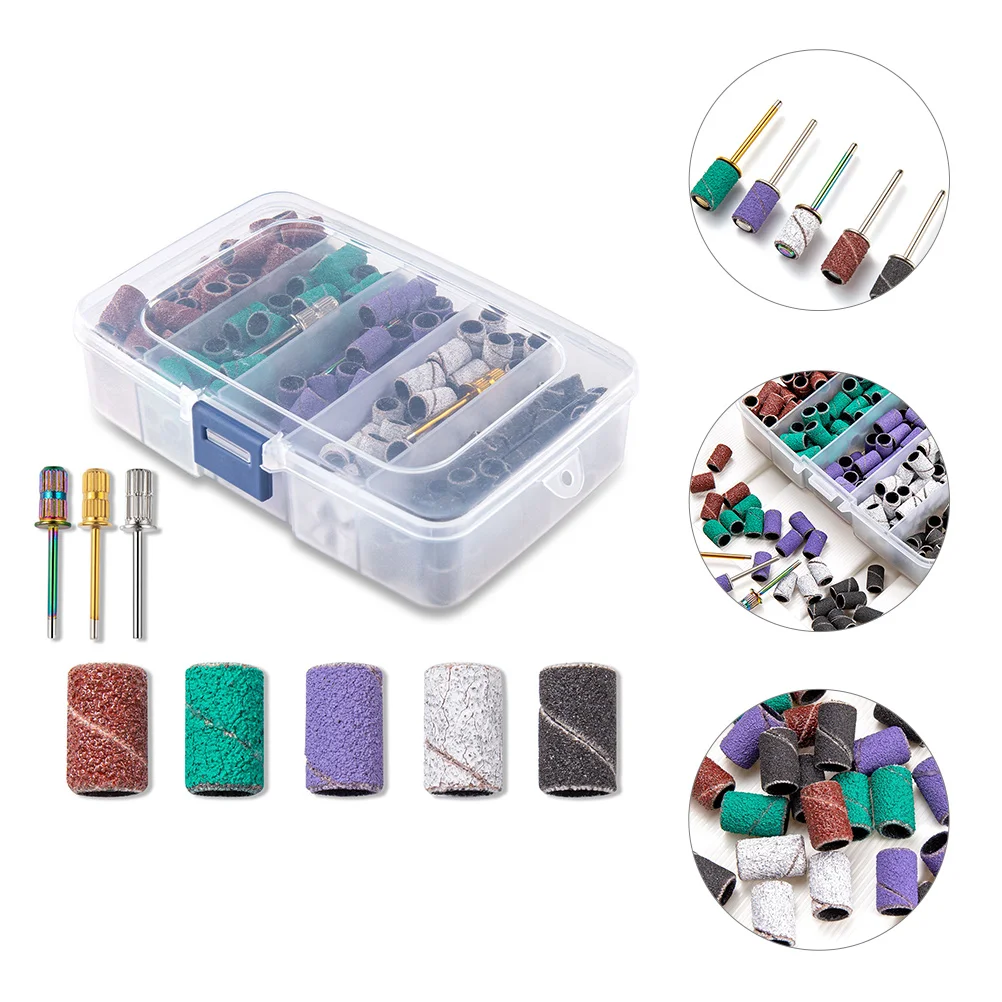 Nail Polish Set Kits Sanding Bands Drill Polishing Rings Alloy Mandrel Bit for Nails Manicure Polisher Buffer Miss Accessories