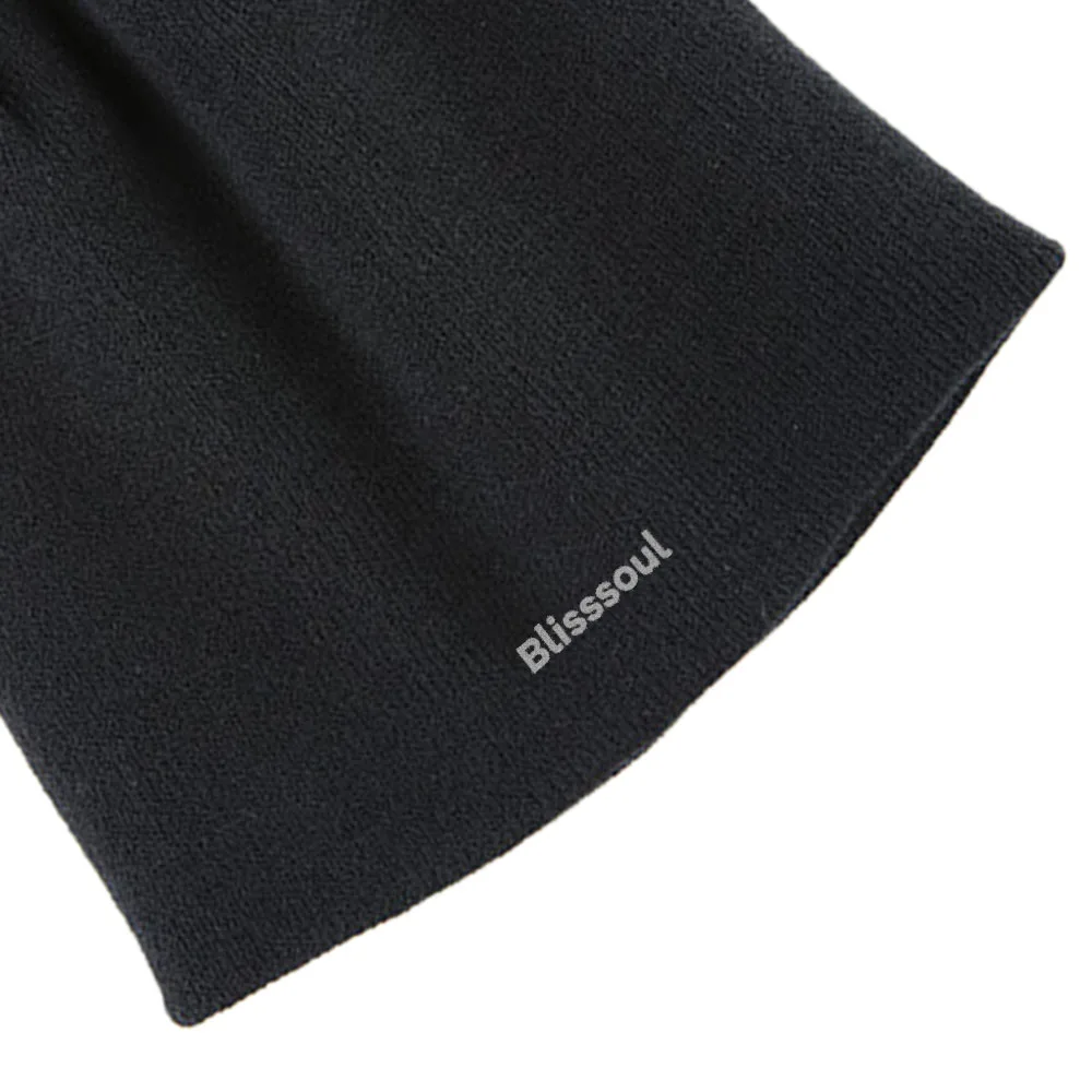 Blisssoul Beanies, Short Plain Beanie - Winter Unisex Plain Knit Hat, Black