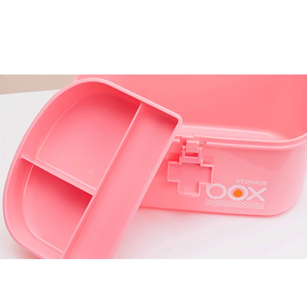 Family First Aid Kit Storage Organizer Size L Pink Multi Use Emergency Container Case with Removable Tray Handle