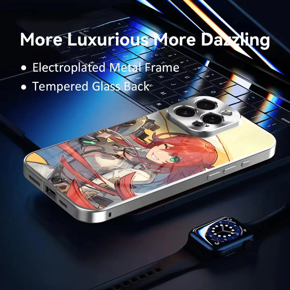 Video Game G-Guilty Gear Phone Case For IPhone 17 16 15 14 13 12 Pro Max Plus Electroplated Metal Bumper Shockproof Case