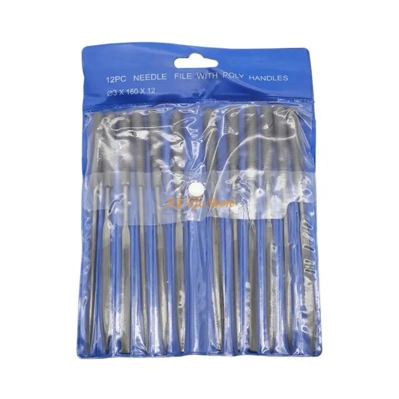 

J2HA 12Pcs Hard Metal Rotary File 160mm Diamond Needle File Set For Lime Metal Glass