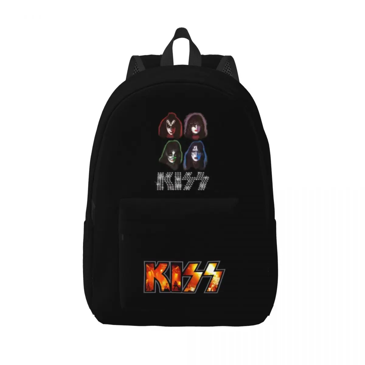 Kiss Rock Band Backpack for Boy Girl Kids Student School Bookbag Star Singer Canvas Daypack Preschool Primary Bag Hiking