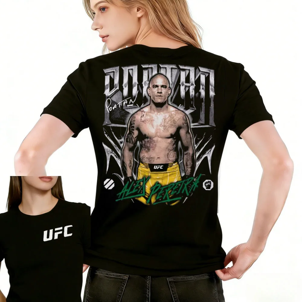 

Лето 2026, UFC Alex Pereira, боевая футболка с рисунком, женская спортивная хлопковая свободная рубашка с короткими рукавами для отдыха и фитнеса, унисекс