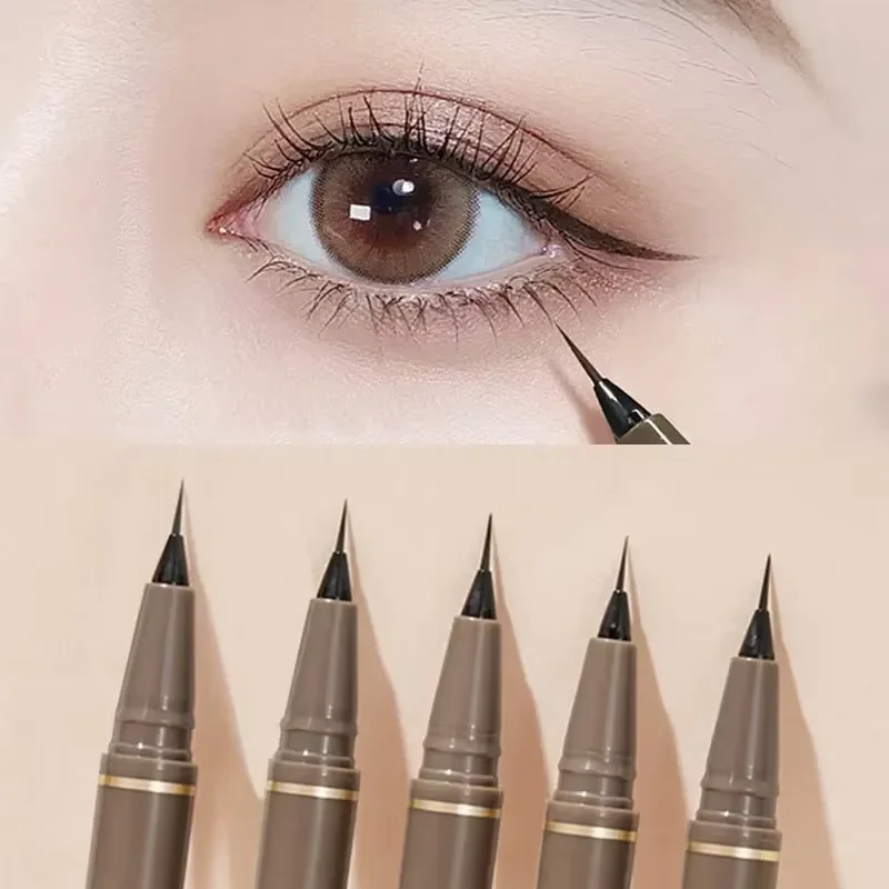 Lápiz Delineador de ojos ultrafino, negro, marrón, pestañas inferiores, resistente al agua, duradero, suave, delineador de ojos de gusano de seda, lápices, herramientas de maquillaje de ojos