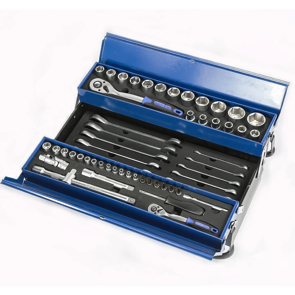 59 pieces auto repair ratchet wrench iron box set wrench sleeve set automotive industrial grade combination set