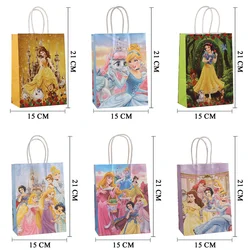 Princess Bell Paper Gift Bags Birthday Decor Snow White Candy Bag Tangled Goody Biscuit Package Girls Favors Party Supplies