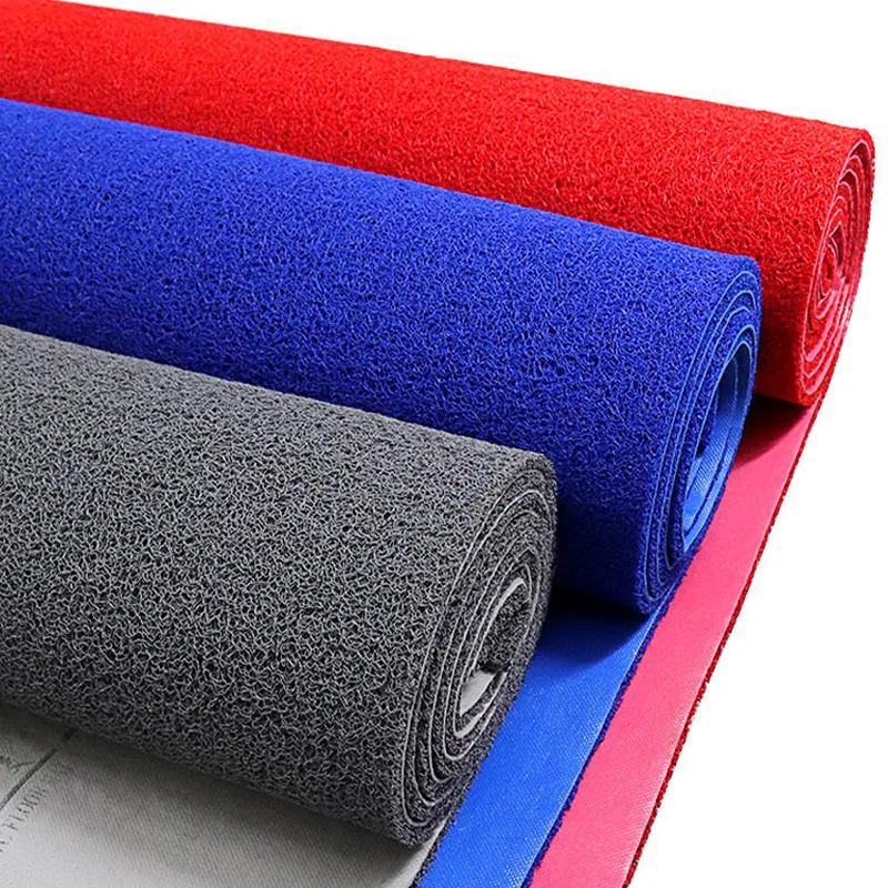 Modern Square PVC Wire Ring Floor Mat Anti-Slip 13mm Thick Solid Color Liang Shi Machine Made Home Entry Outdoor Dirt Resistance