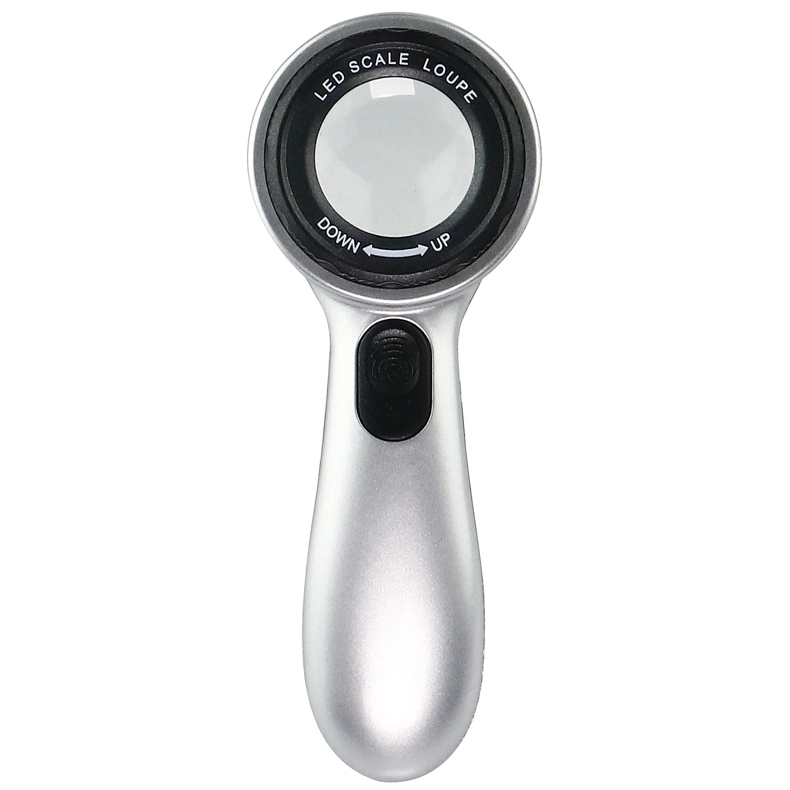 

30X Magnifier Charging Model with Scale Touch Handheld Magnifying Glass, 4-Color Led Light Source, Identification Loupe