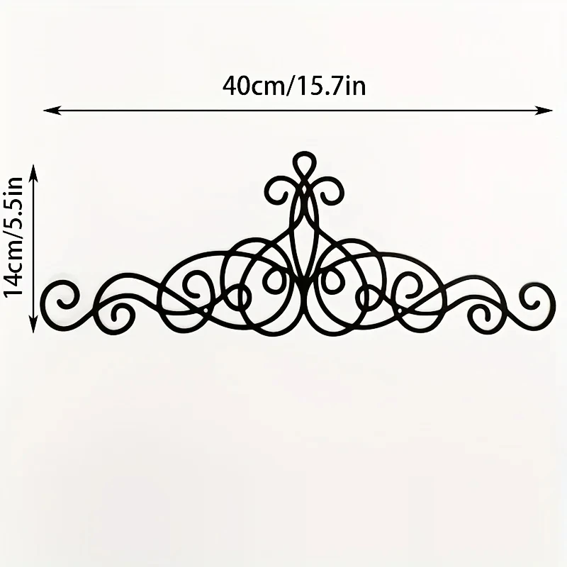 DDPNKL Metal Wall Decor, Traditional Metal Scroll Wall Art Decor, Rustic Iron Wall Medallion Black Metal Scroll Iron Wall Plaque