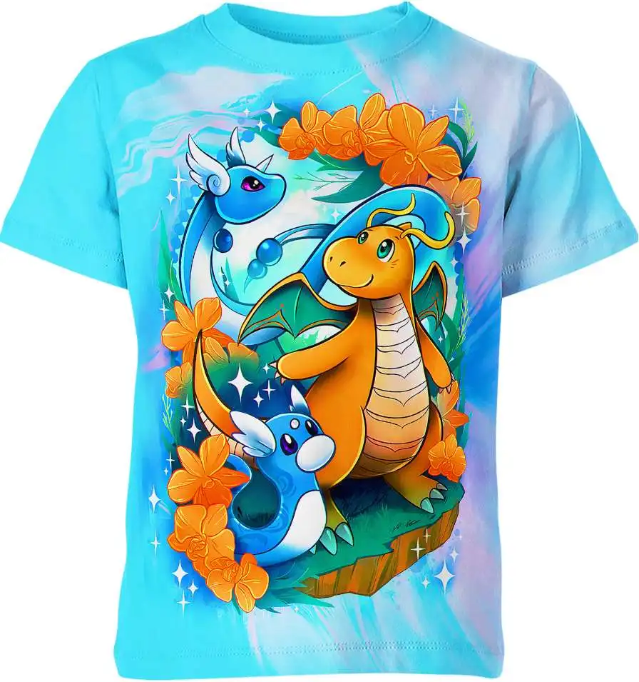 2024 estate nuova serie Pokemon stampata in 3D ragazzi ragazze cartone animato girocollo ventilare t-shirt festa per bambini Costume Cosplay