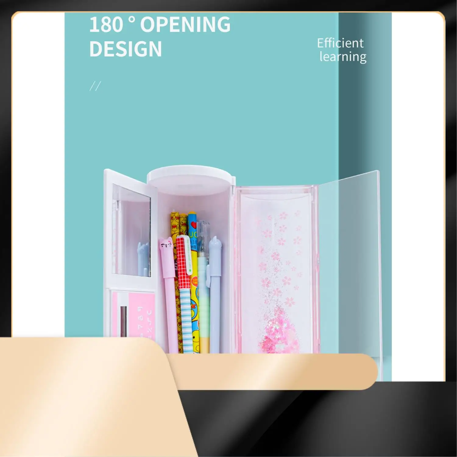 

X40A_XA-NBX Pencil Case For Boy Girl Stationery Box Quicksand Translucent Creative Multifunction Cylindrical Pencil Case School