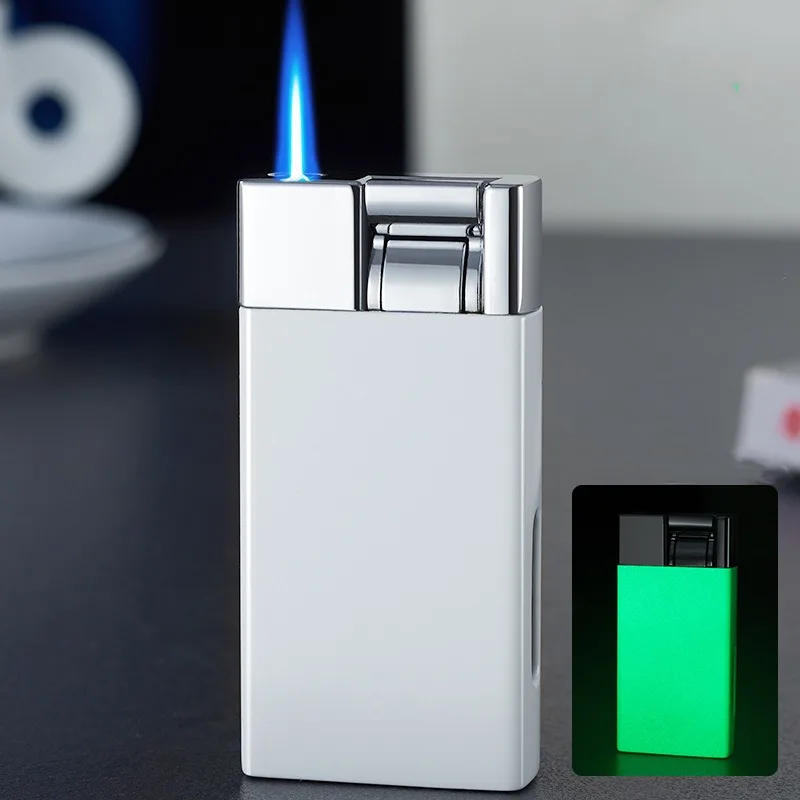 

Lever Press Ignition Windproof Blue Flame Lighter See-through Transom Convenient and Powerful Direct Access To Cigarette Lighter