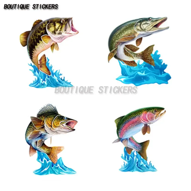 

Jumping Northern Pike Walleye Fish Art Stationery Stickers Car Bike Motorcycle Bumper Window Taxi Helmet Trunk Vinyl Decals