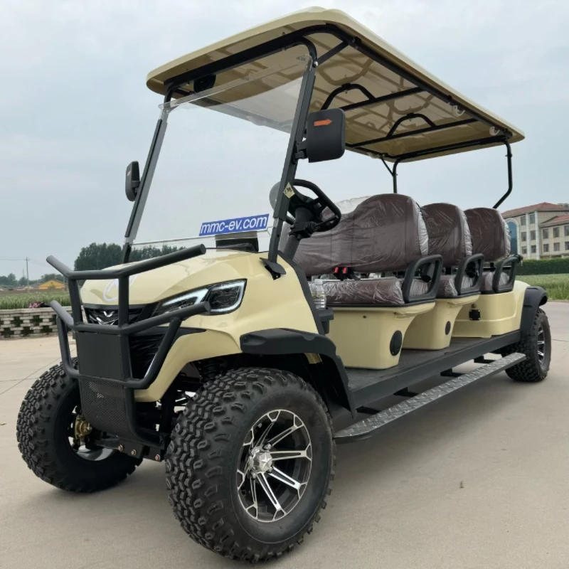 48V/60V Lithium Ion Battery Luxury Golf Cart 4/6/8 Seat Off-road Luxury Solar Golf Cart