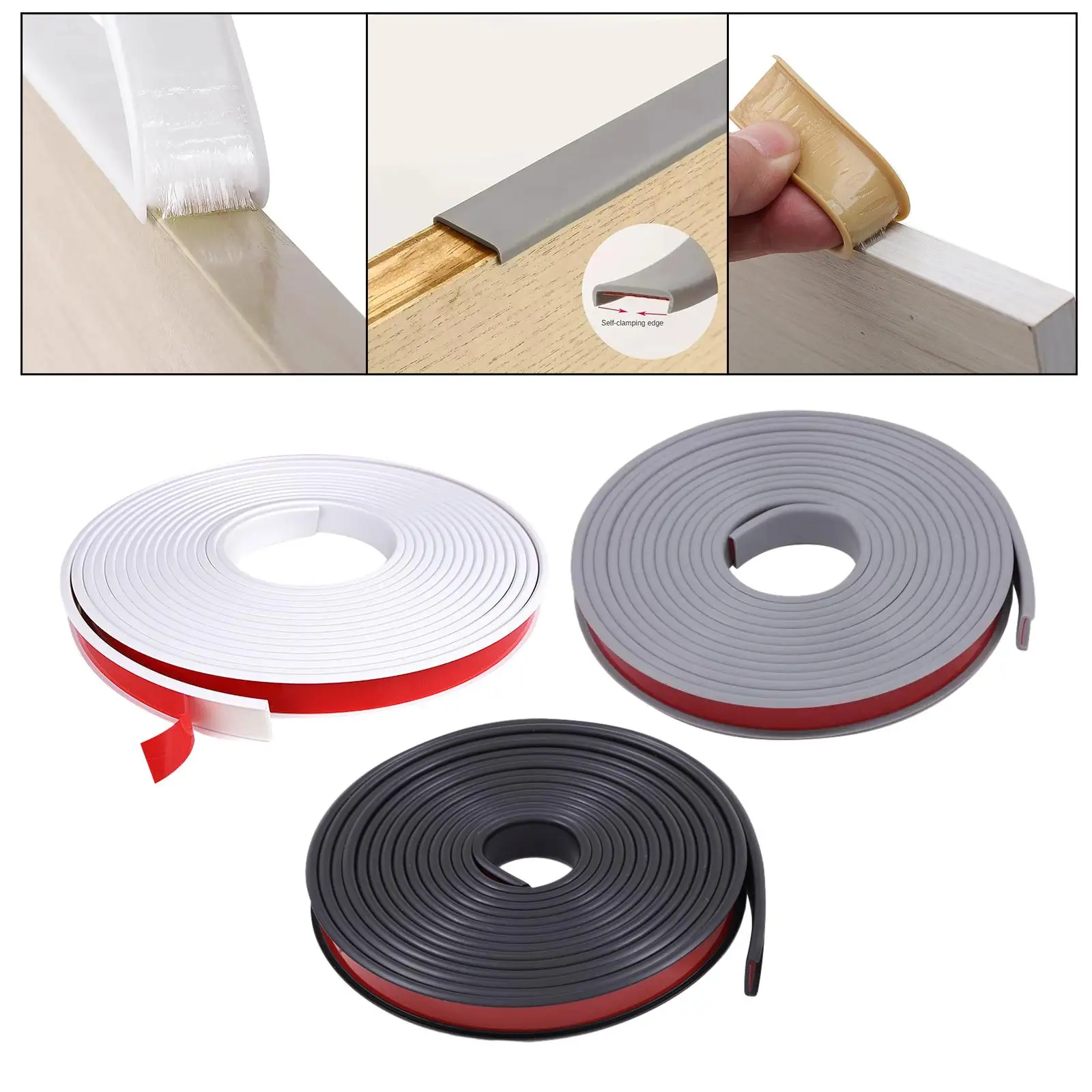 Self Adhesive Veneer Edging 18mm U Shape Edge Banding Furniture Edge Protector for Cabinet Repair Wood Hardboard Boards Counter