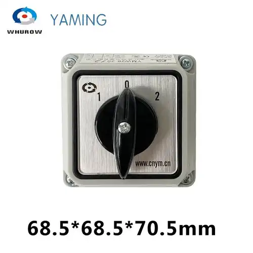 Yaming Electric LW26 YMW26-20/2M With Waterproof Enclosure IP65 Changeover Rotary Cam Main Switch 20A 2 Poles - Image 2