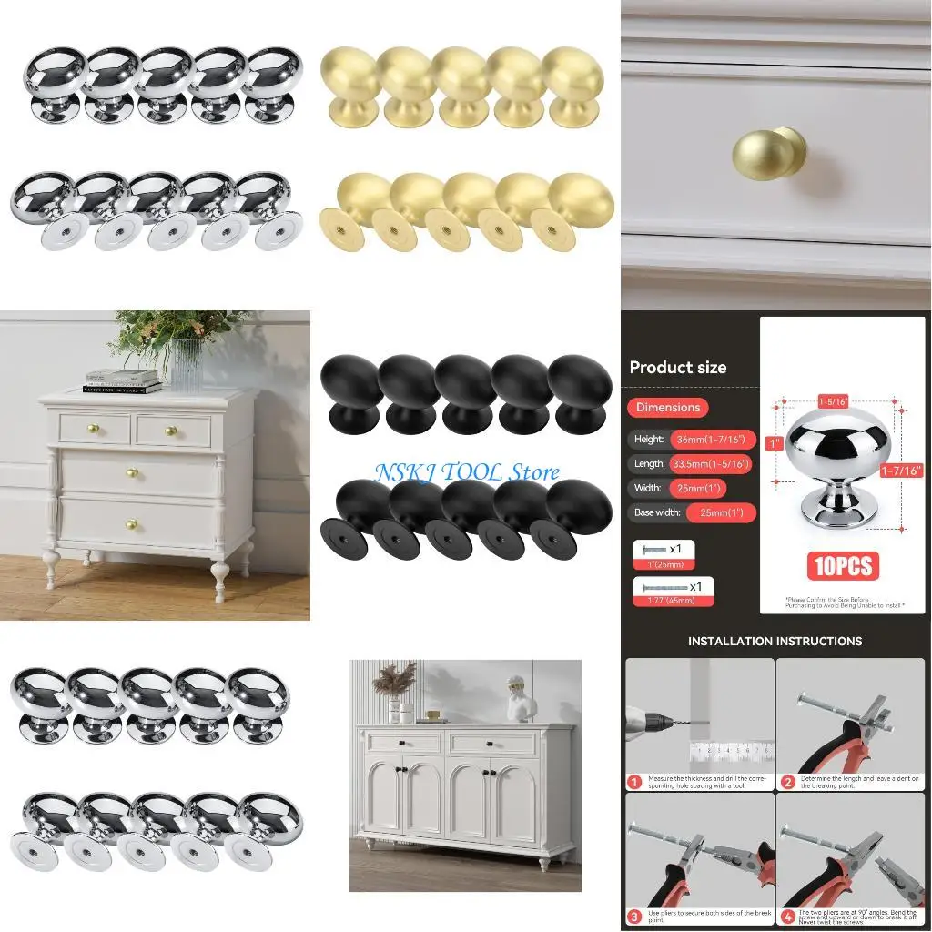 

L8RC Aluminum Oval Drawer Handles with Enhances Durability Simple Styles Look & Easy Cupboard Integration Designs for Daily Use