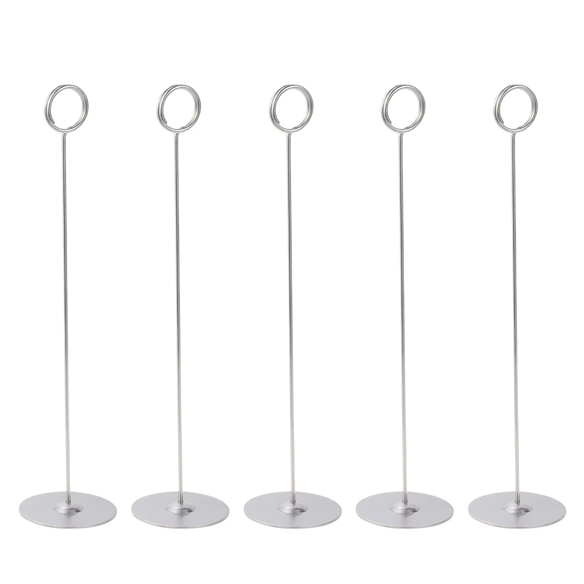 

5pcs Stainless Steel Desk Card Holder Table Number Frame Place Holders Secure Clip Banquet Restaurant