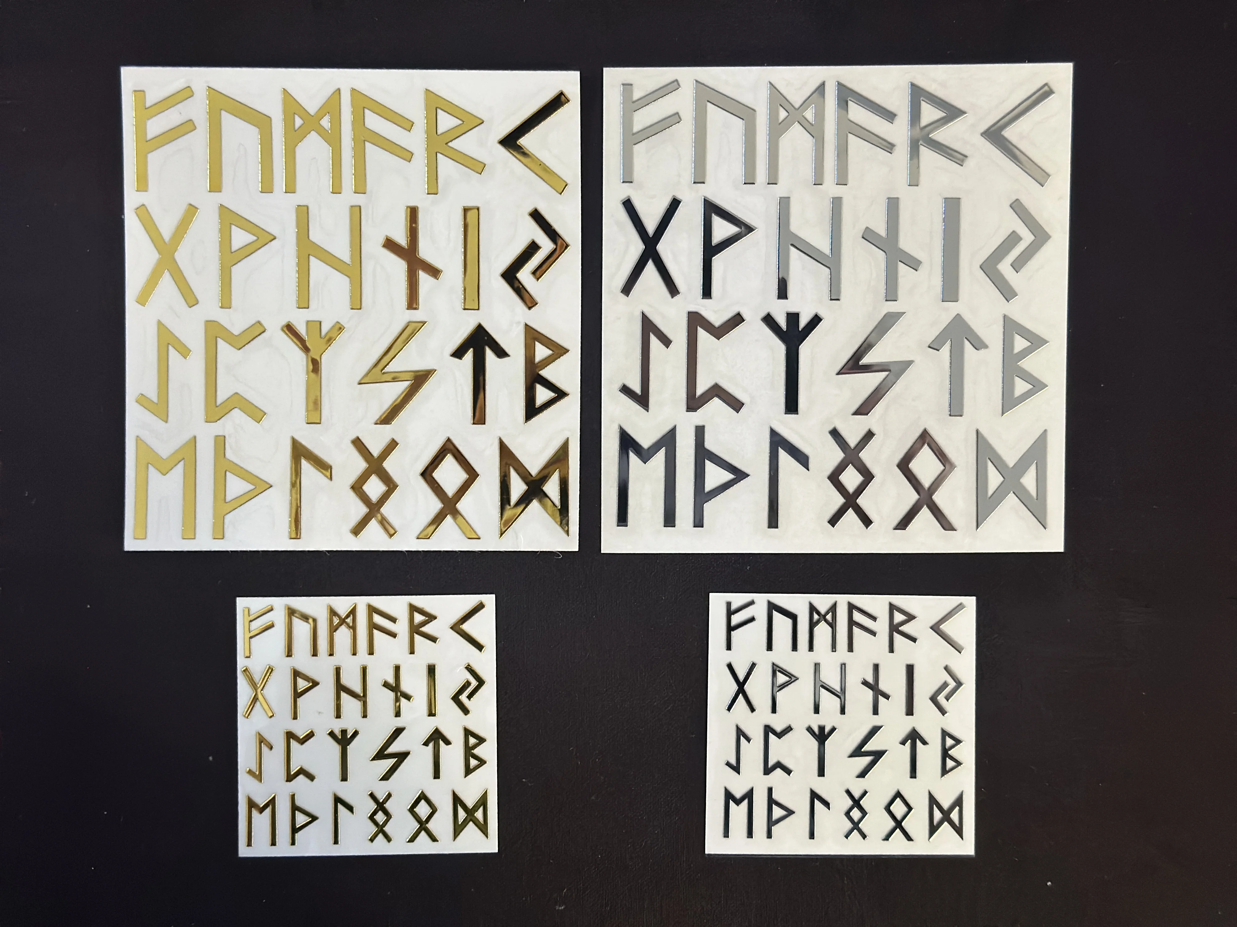 24pcs Natural Rune Stones Diy Metal Sticker Divination Crystal Stones Quartz Chakra Energy Stones Runes Stones Energy stones