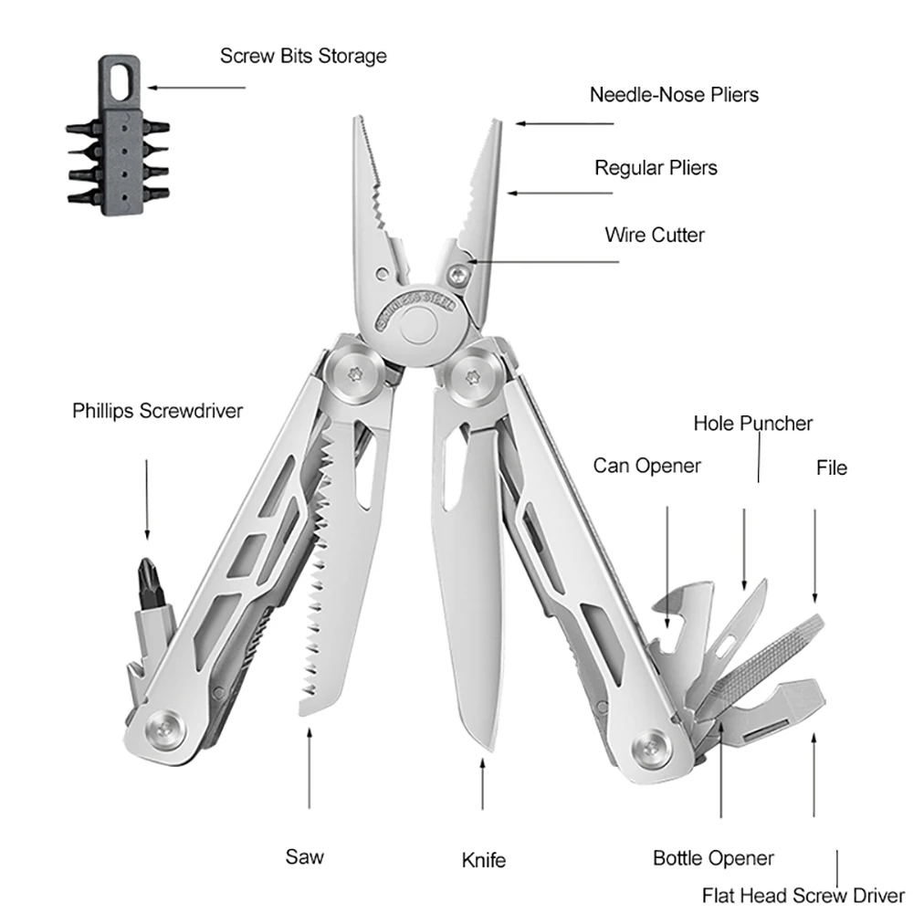 Multifunctional Emergency Plier Folding Knife Tactical Clamp Combination Survival Portable Tool Multitool Cutter ﻿