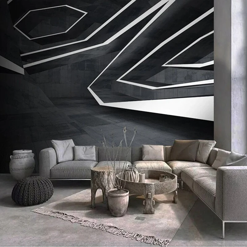 

Custom 3D Geometric Pattern Wall Mural Wallpaper Modern Abstract Art Textured Wall Covering for Living Room Bedroom Decoration